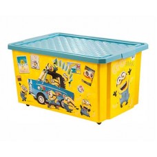 Детский ящик для хранения игрушек LALABABY 57л  Миньоны банановый